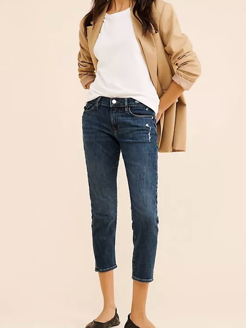 FRAME Le Garçon Crop Distressed Jeans 26 - Picture 2 of 8